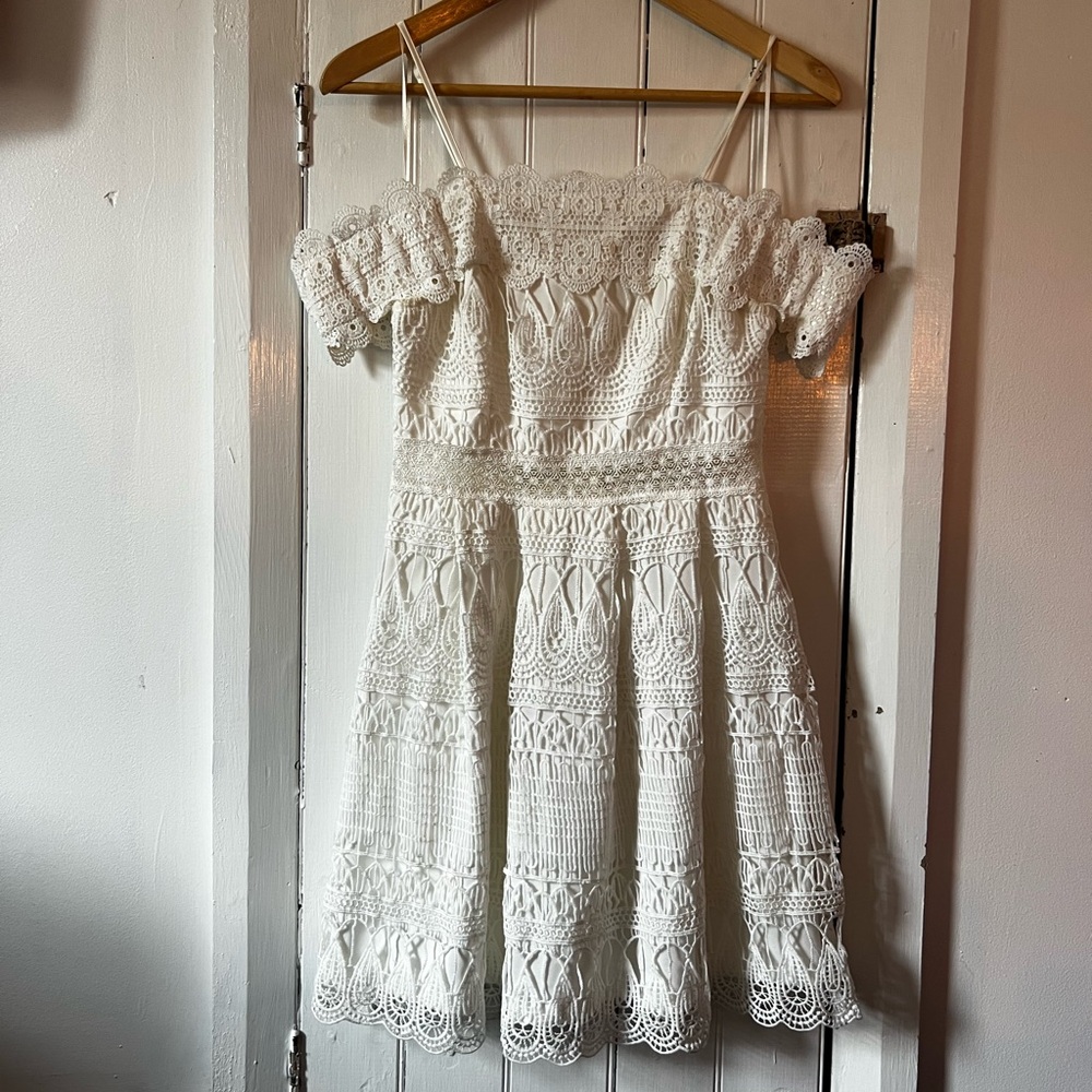 Francesca’s White Chrochet Dress